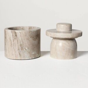 HEARTH & HAND NEW marble butter keeper -warm gray